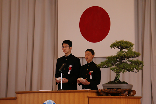 写真:卒業生答辞