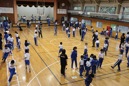 写真:八峰中運動会予行演習